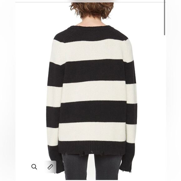 Sandrine Rose x Recycled Karma Anchor Cashmere Sweater - Black and White Stripes - Picture 2 of 11